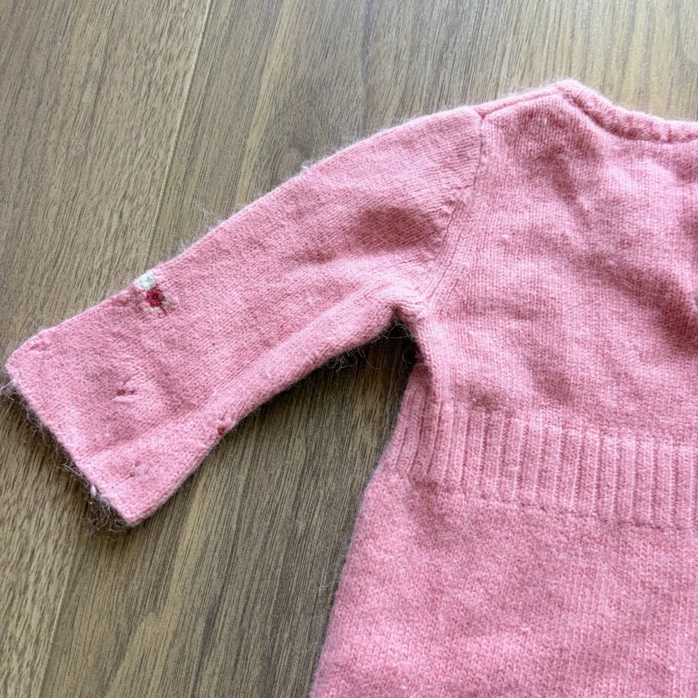 Y2K Gymboree‎ Rabbit Hair Pointelle Baby Girl Pink Dress Floral 3-6 M